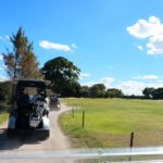 Mario Tobia on the cart path at Davie Golf Club